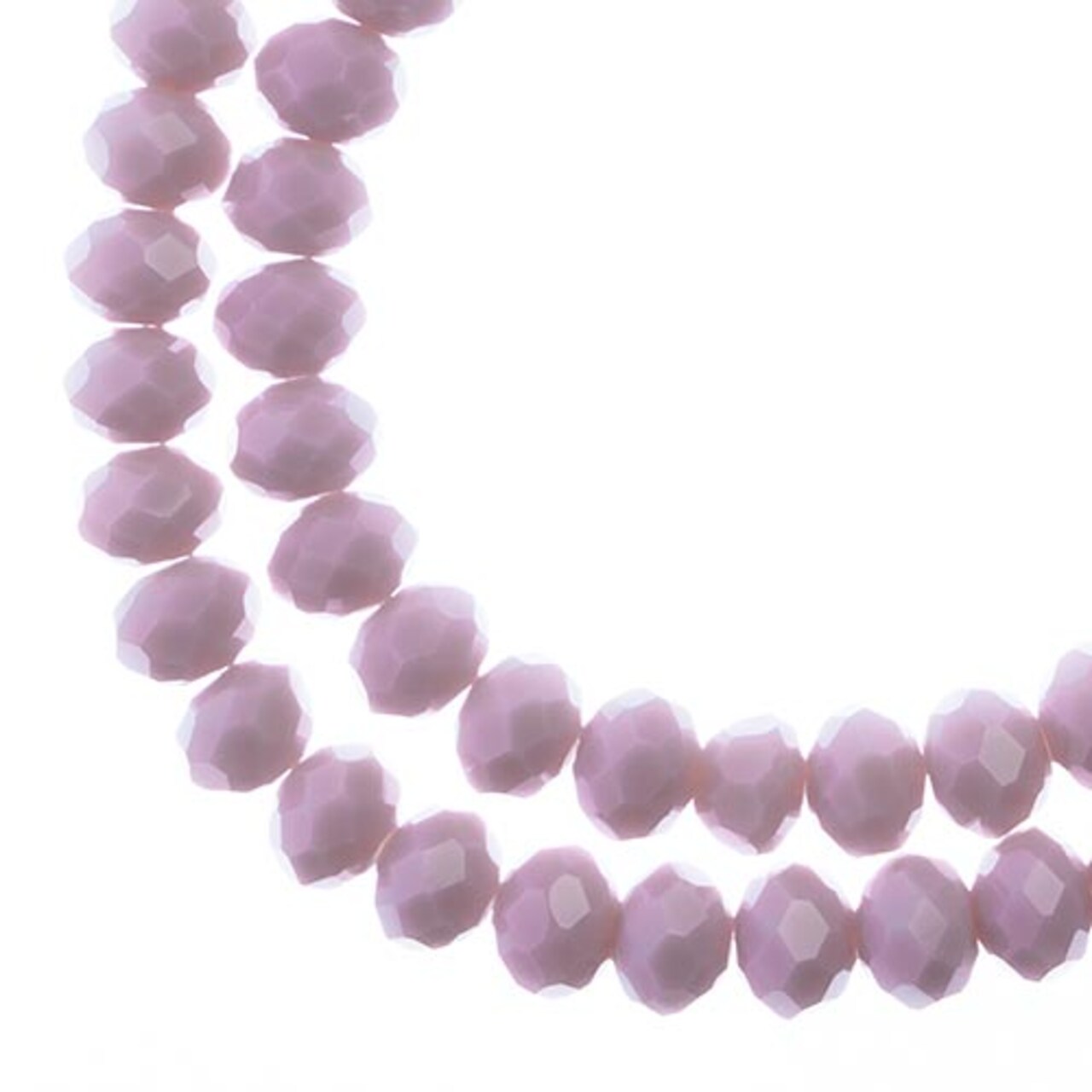 Crystal Lane DIY 2-Strand 7in Opaque Finish Glass Rondelle Donut Bead Strands